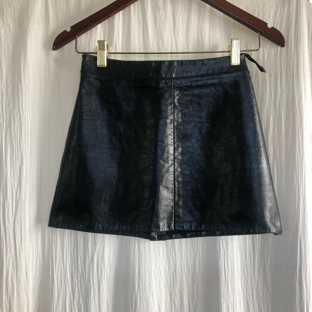 Vintage mini leather skirt